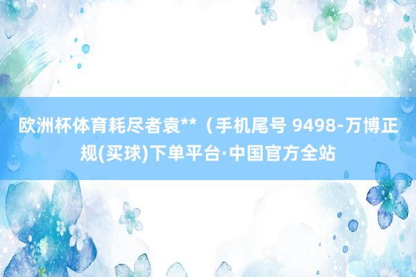 欧洲杯体育耗尽者袁**（手机尾号 9498-万博正规(买球)下单平台·中国官方全站