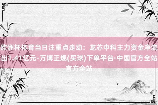 欧洲杯体育当日注重点走动：龙芯中科主力资金净流出1.41亿元-万博正规(买球)下单平台·中国官方全站