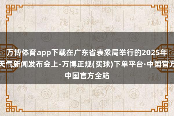万博体育app下载在广东省表象局举行的2025年春节天气新闻发布会上-万博正规(买球)下单平台·中国官方全站
