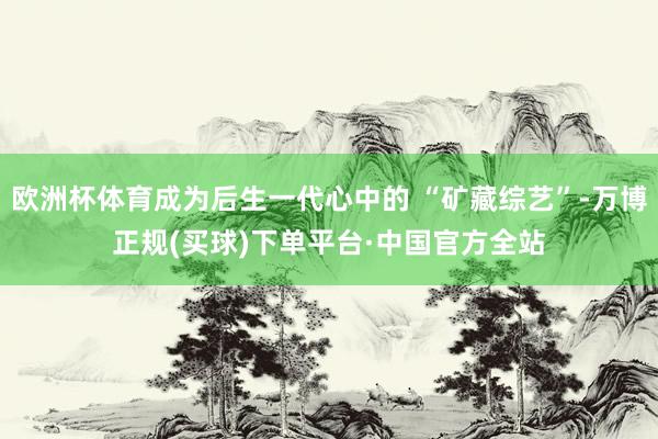 欧洲杯体育成为后生一代心中的 “矿藏综艺”-万博正规(买球)下单平台·中国官方全站