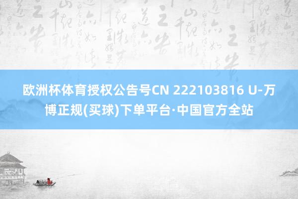 欧洲杯体育授权公告号CN 222103816 U-万博正规(买球)下单平台·中国官方全站