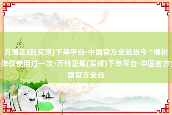 万博正规(买球)下单平台·中国官方全站当今“榛树”导弹仅使用过一次-万博正规(买球)下单平台·中国官方全站