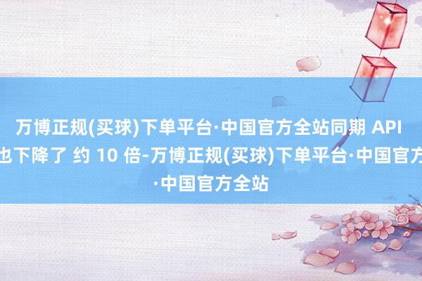 万博正规(买球)下单平台·中国官方全站同期 API 价钱也下降了 约 10 倍-万博正规(买球)下单平台·中国官方全站